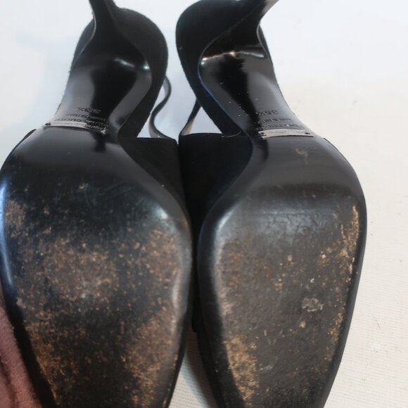 Authentic Womens Dolce & Gabbana Black Suede Slingback Heels Pumps 38.5 US/8.5 - Picture 10 of 15